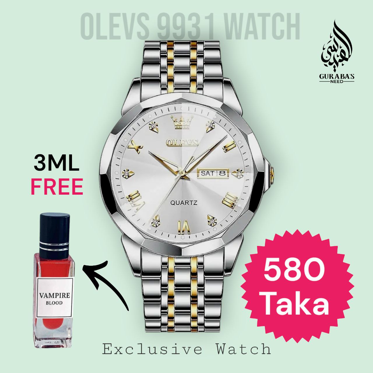 OLEVS DIOMOND CAD 9931 WATCH WHITE