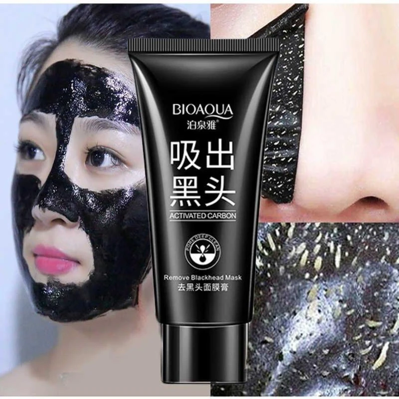 BIOAQUA Black Mask Activated Carbon Charcoal Blackhead Removal Peel Off Mask