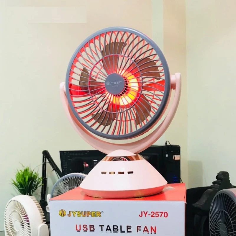 Joy Super JY-2570 Professional 6 Battery Rechargeable Portable Table Fan
