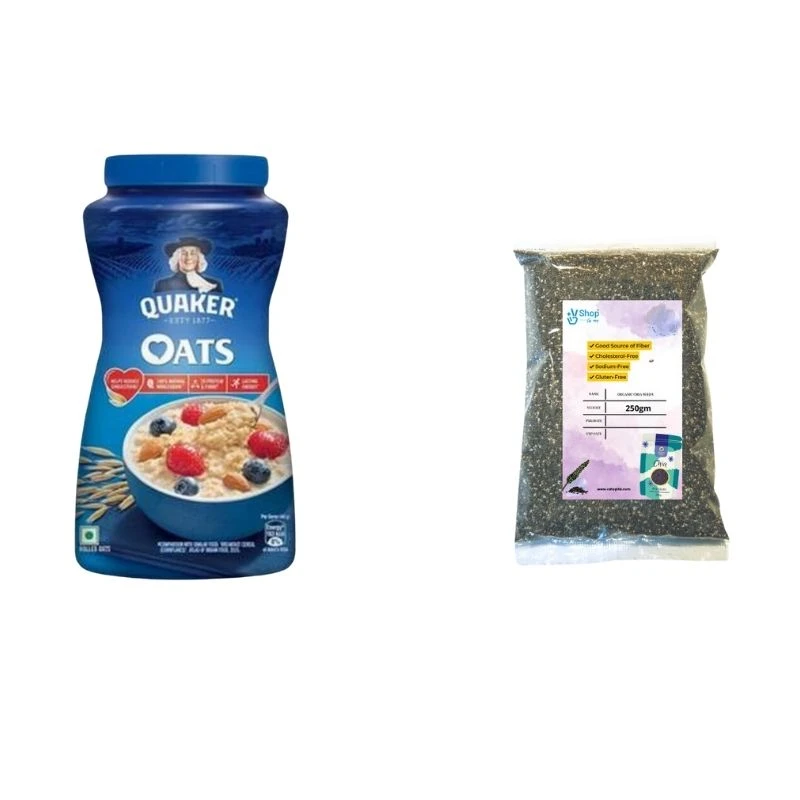 Healthy Breakfast Oats Combo 800gm + 250gm Chia seed ৮০০গ্রাম ওটস এবং ২৫০গ্রাম চিয়া সিড